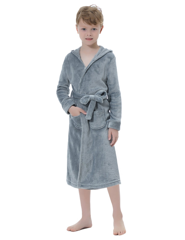 Children'S Solid Color Flannel Nightgown