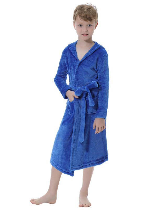 Children'S Solid Color Flannel Nightgown