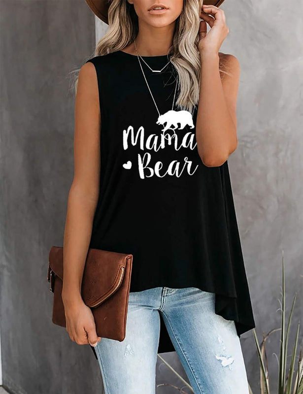 Fashion All-Match Casual Ladies Sleeveless Printed T-Shirt