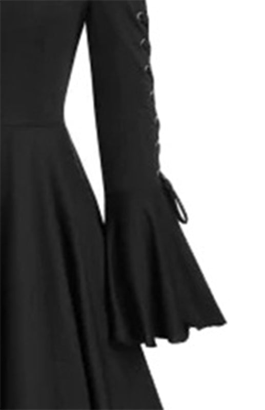 Corns With Hooded Lotus Leaf Sleeves With Irregular Hem Cape Coat