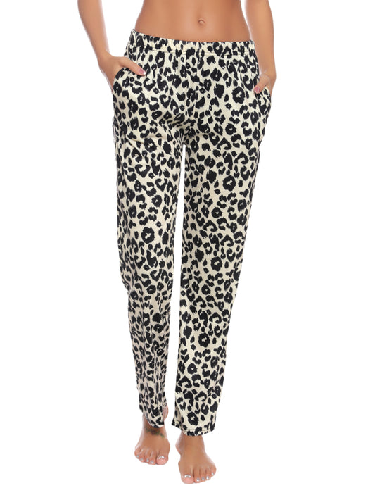 Leopard Print Ladies Pants Pajama Pants Home Pants