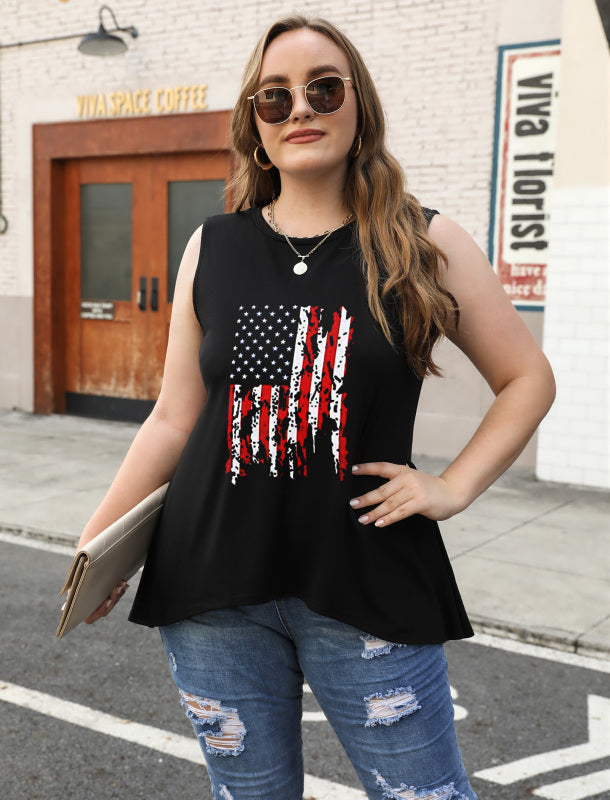 Fashion All-Match Casual Ladies Sleeveless Printed T-Shirt