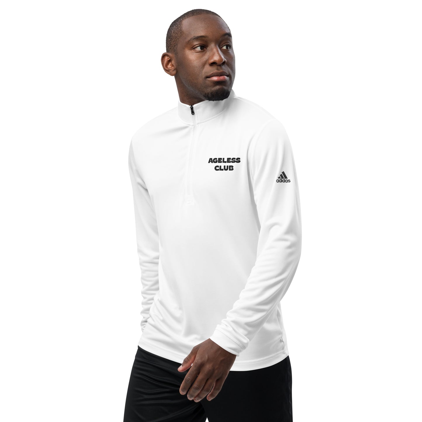 AGELESS CLUB IN WHITE Quarter zip pullover