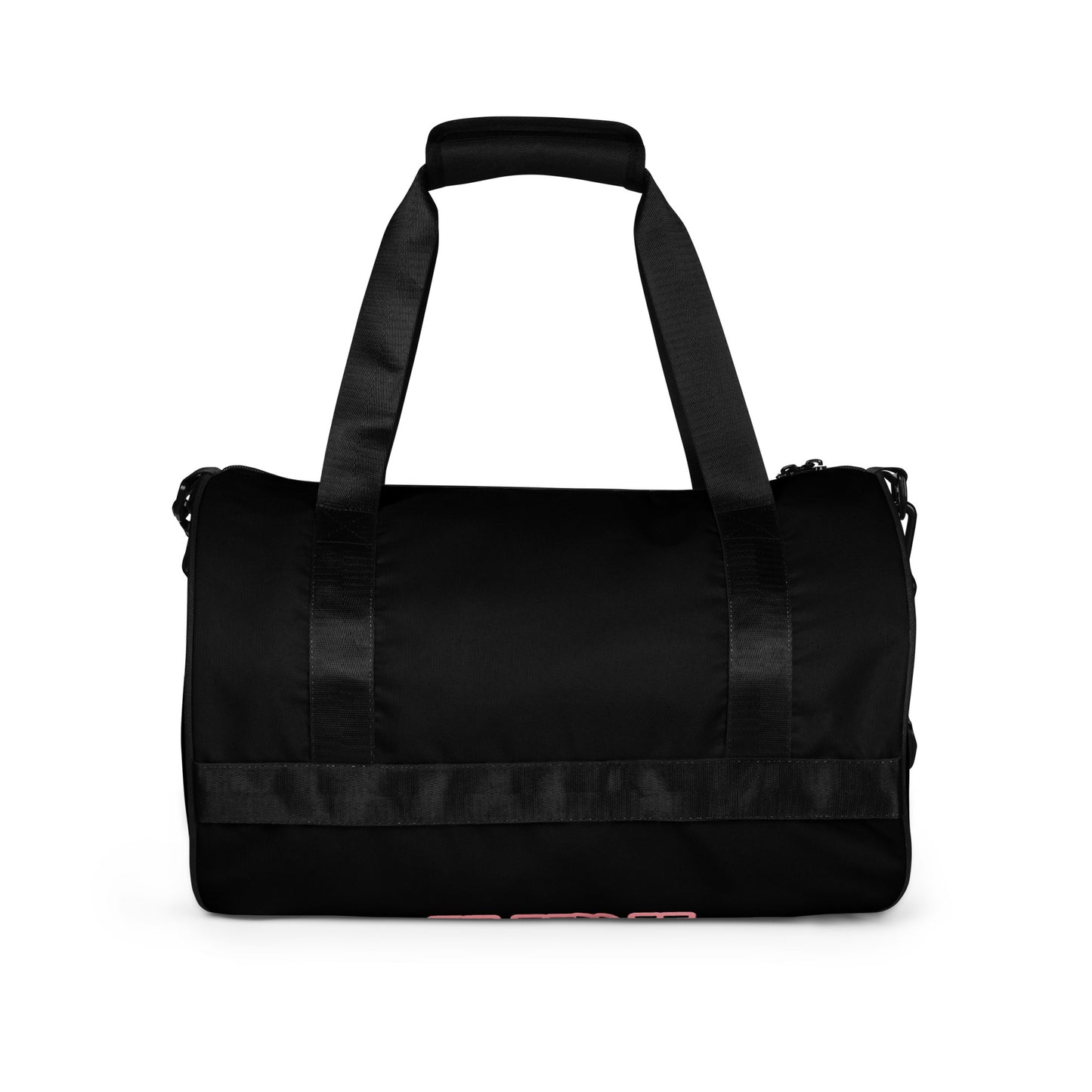 BOSS KIT TRAVEL OR GYM BAG- WRITING TRIMMED IN PINK BAG IS IN BLACK