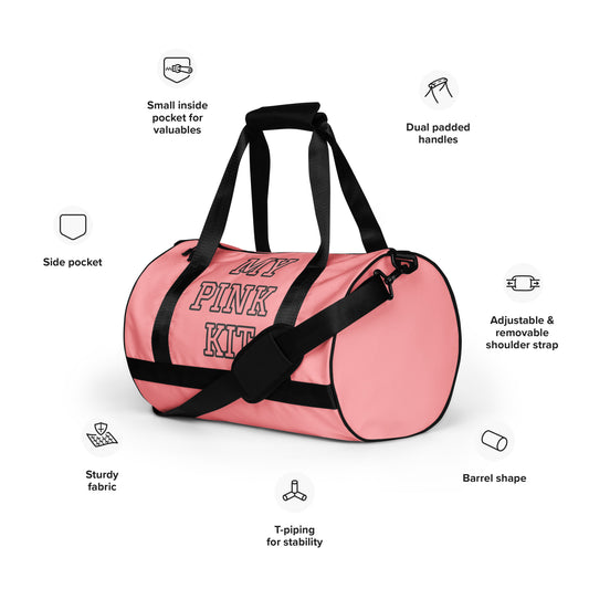 PINK KIT-------- PINK IS POWER-----All-over print gym bag