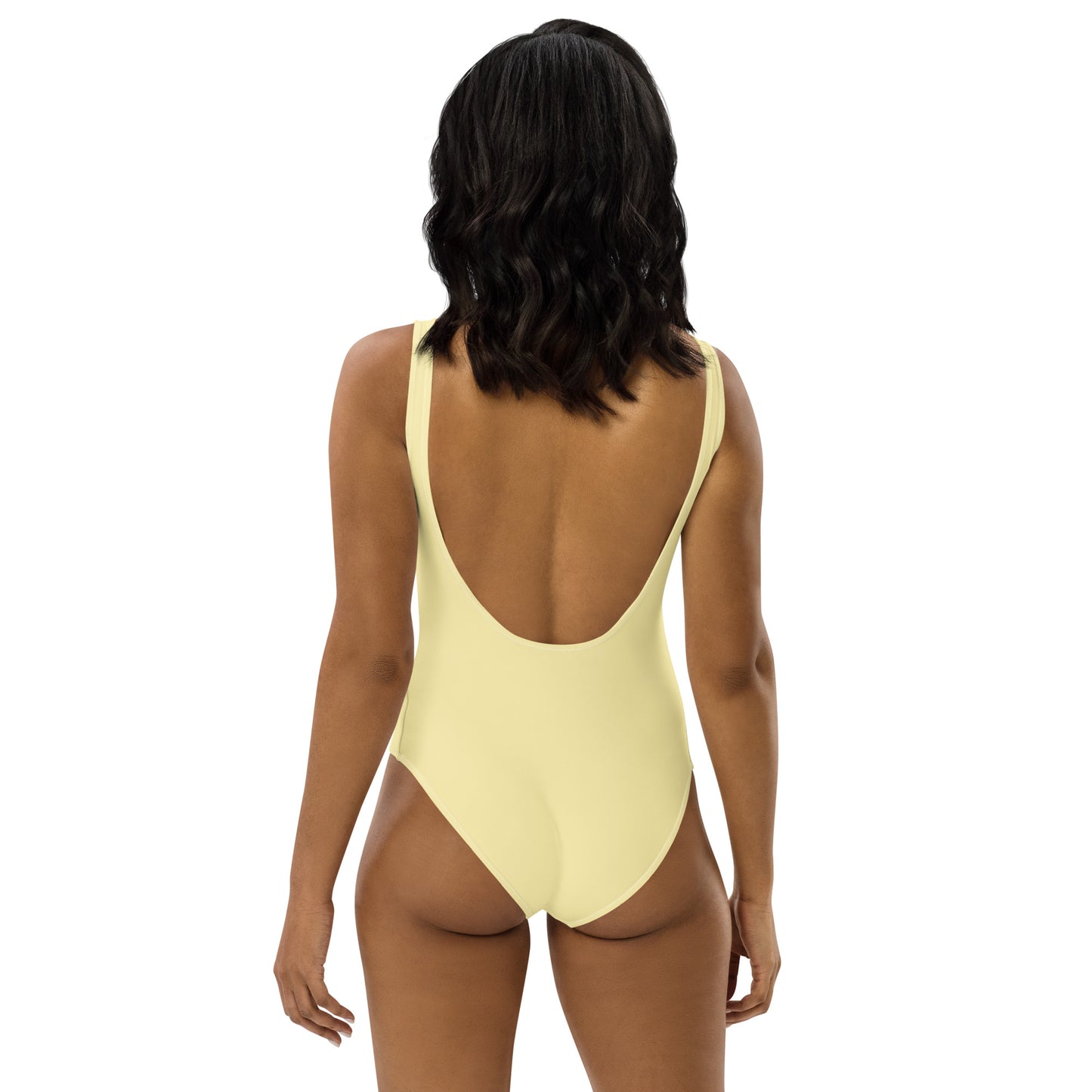 SURF GIRL YELLOW WITH TEAL WRITING One-Piece Swimsuit