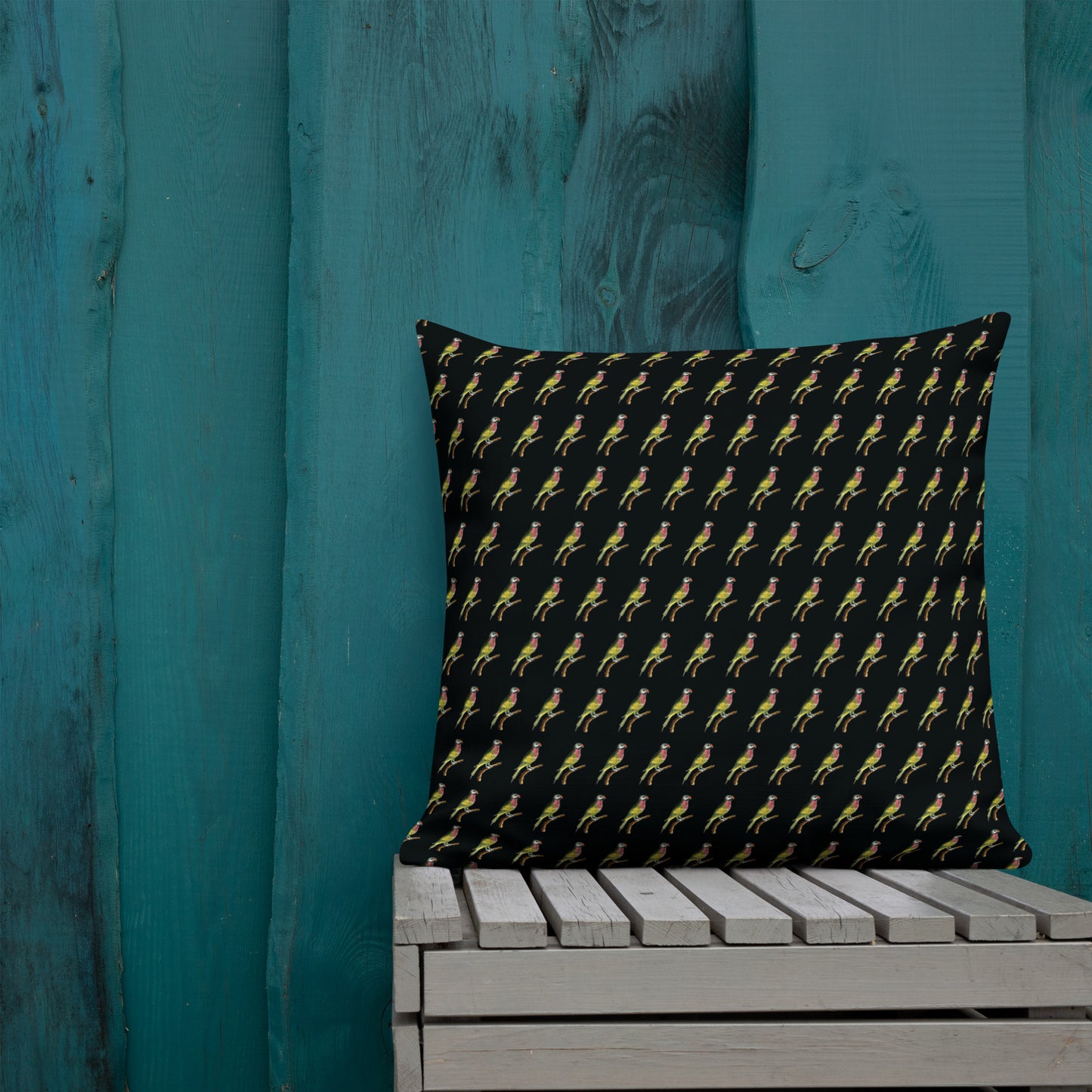 VINTAGE PARROT WITH RED BEAK----FANCY Premium Pillow