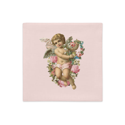 VINTAGE ANGEL IN PINK Premium Pillow Case