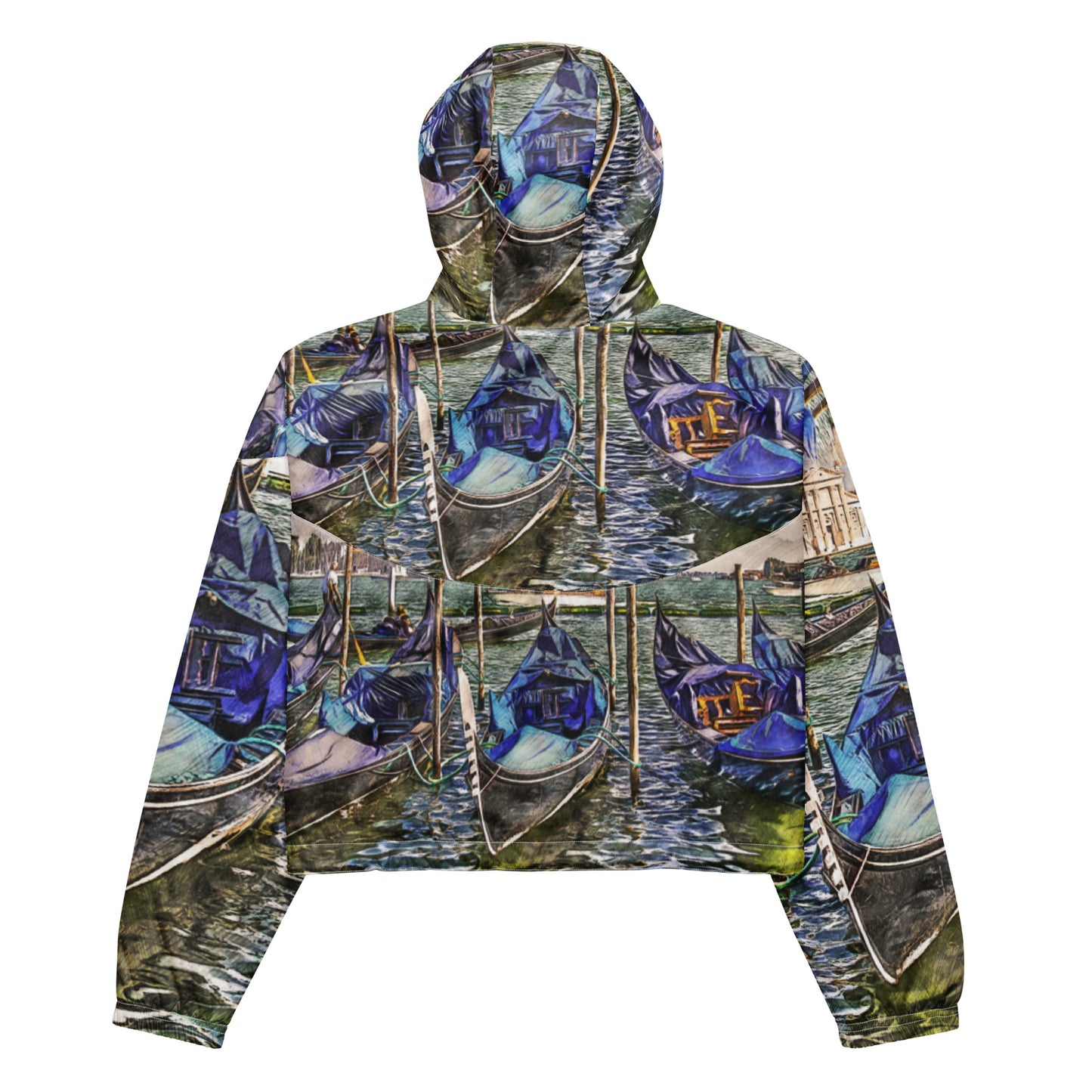 VENICE BOATS PAINTING ON Women’s cropped windbreaker