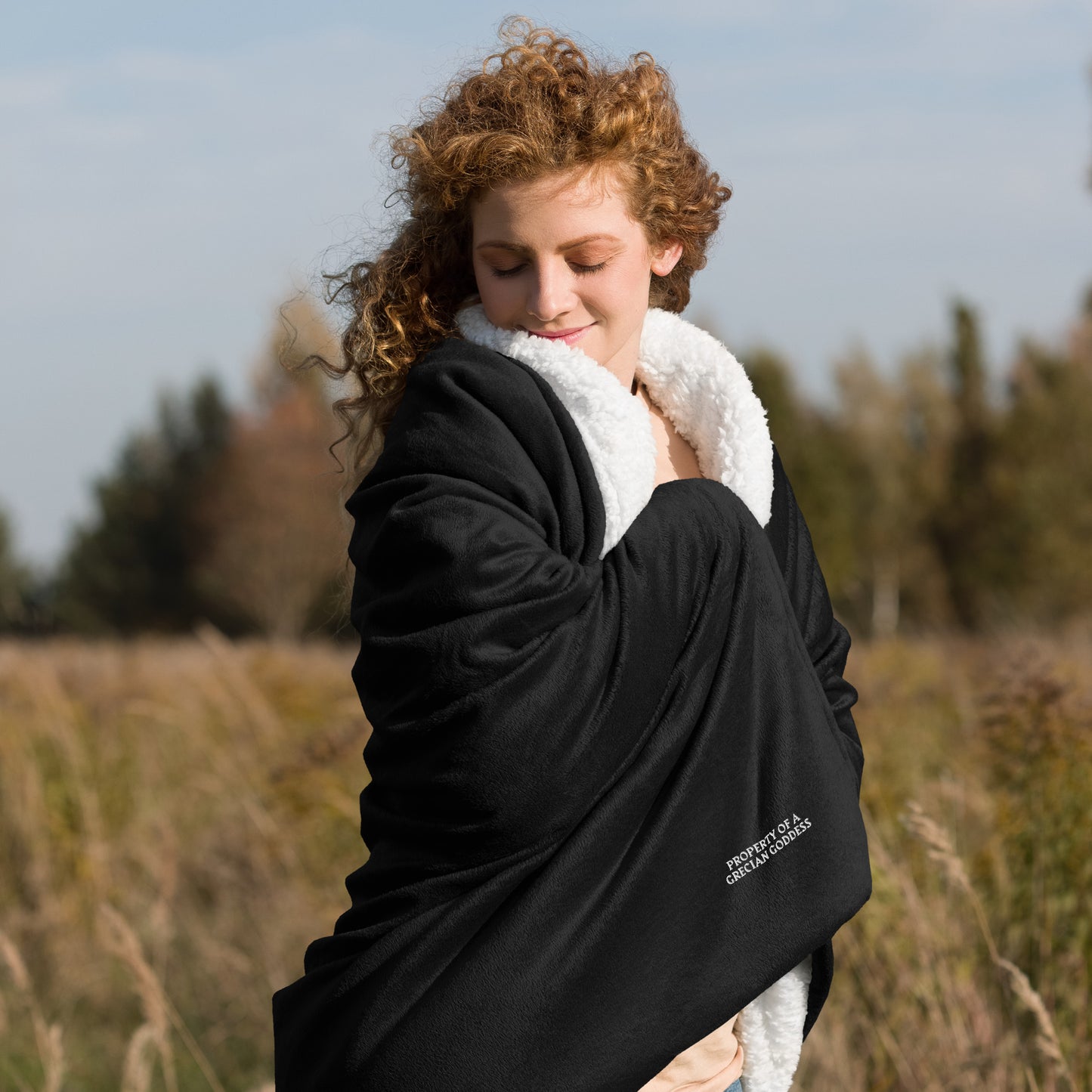 PROPERTY OF A GRECIAN GODDESS Premium sherpa blanket