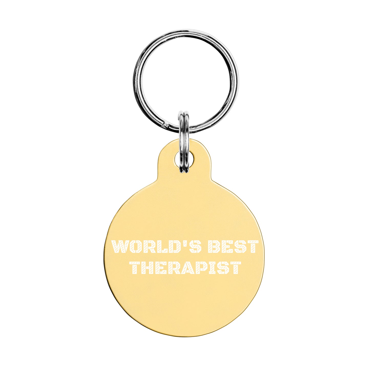 SPOILED DOG BOUTIQUE- WORLDS BEST THERAPIST Engraved pet ID tag