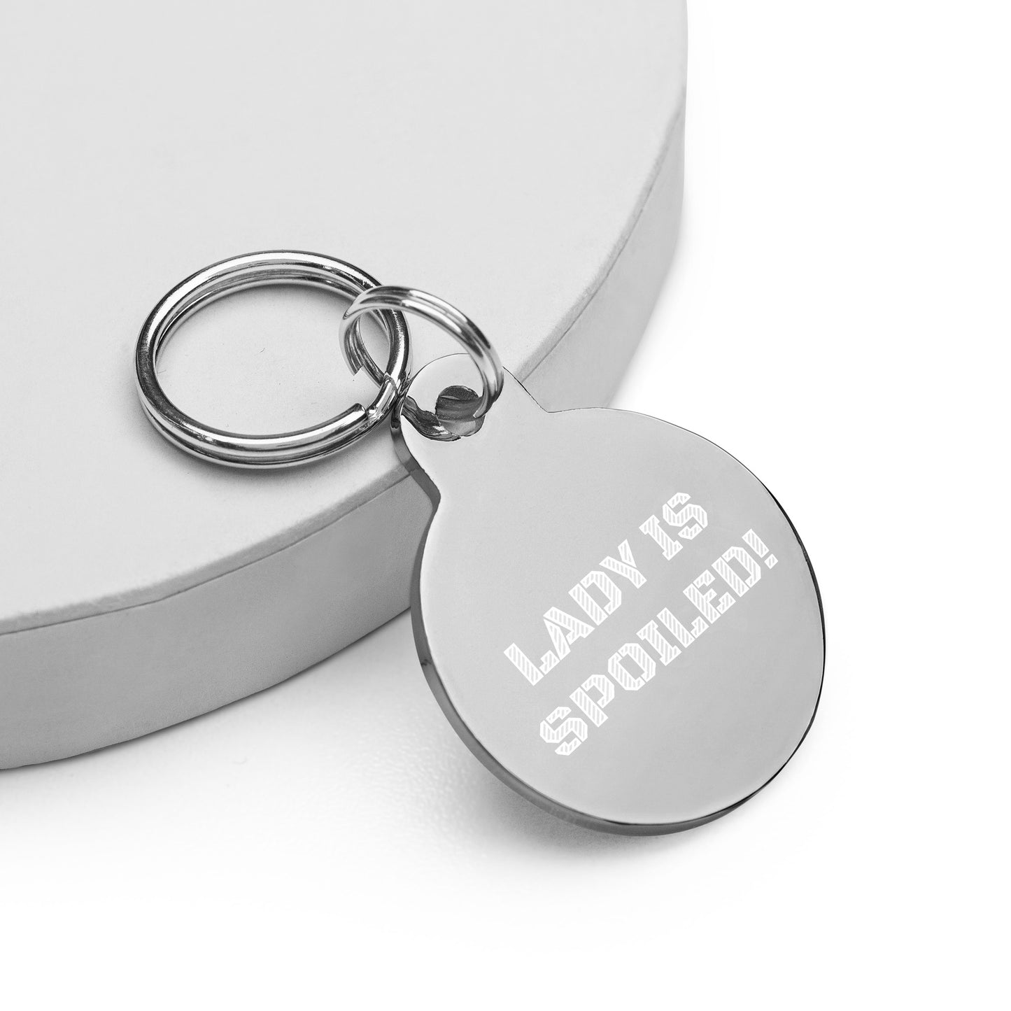 SPOILED DOG BOUTIQUE- LADY IS SPOILED! Engraved pet ID tag