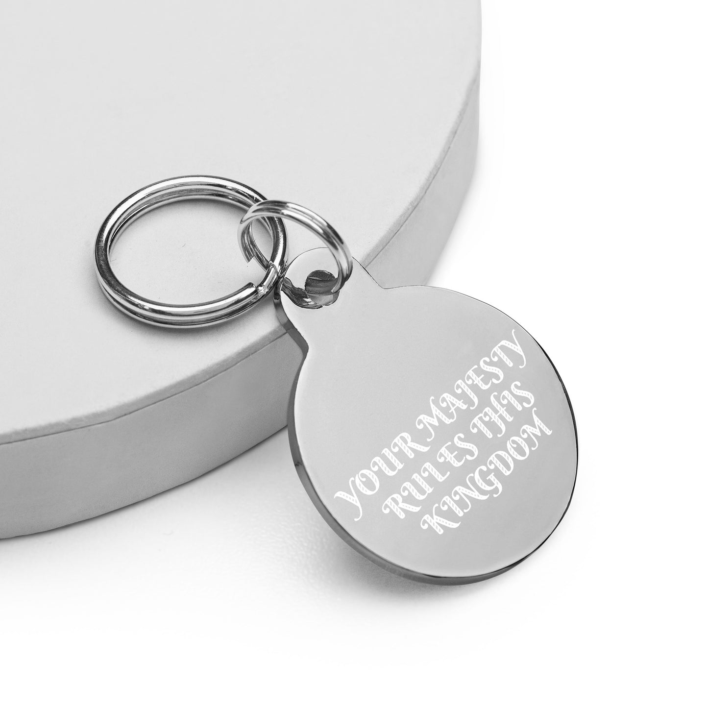 SPOILED CAT BOUTIQUE - YOUR MAJESTY RULES THIS KINGDOM Engraved pet ID tag