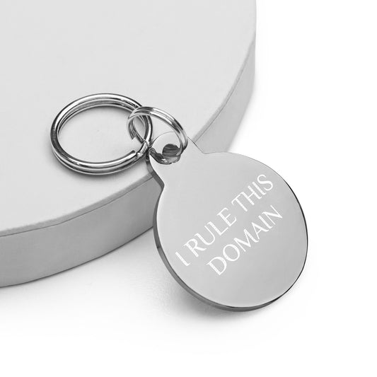 SPOILED DOG BOUTIQUE- I AM KING OF THIS DOMAIN Engraved pet ID tag