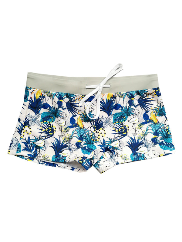 Men's Printed Fashion Nylon Boxer Swim Shorts
