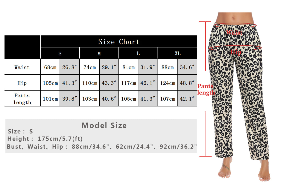 Leopard Print Ladies Pants Pajama Pants Home Pants