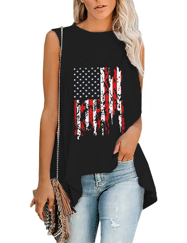 Fashion All-Match Casual Ladies Sleeveless Printed T-Shirt