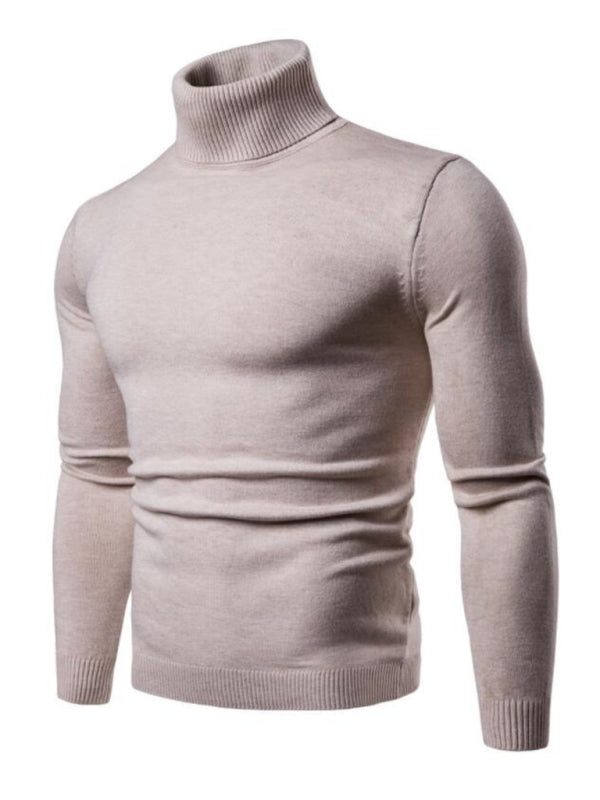 Men’s Solid Color Long Sleeve Turtleneck Sweater Top