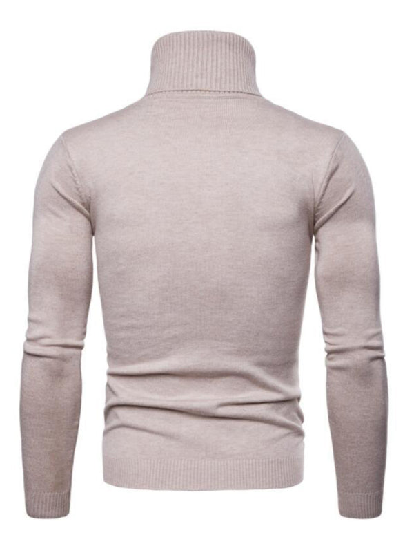 Men’s Solid Color Long Sleeve Turtleneck Sweater Top
