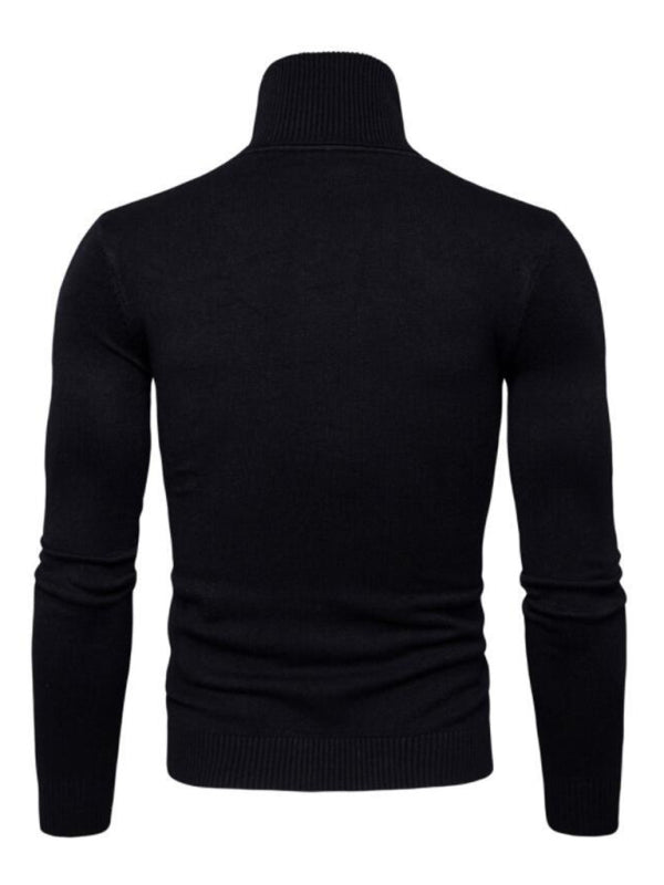 Men’s Solid Color Long Sleeve Turtleneck Sweater Top