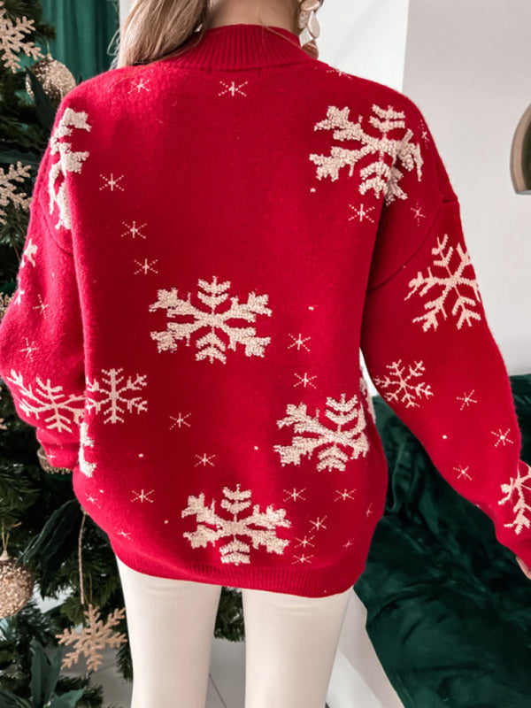 Women's Snowflake Christmas Long Sleeve Sweater