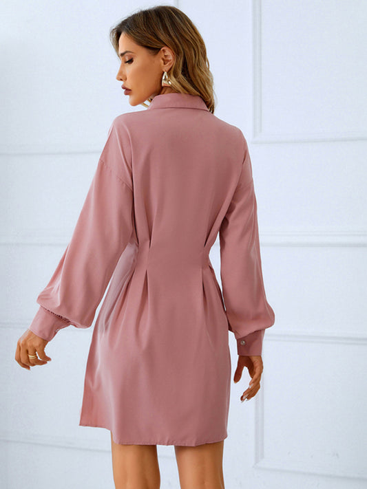 Women's waist-length sleeve shirt dress