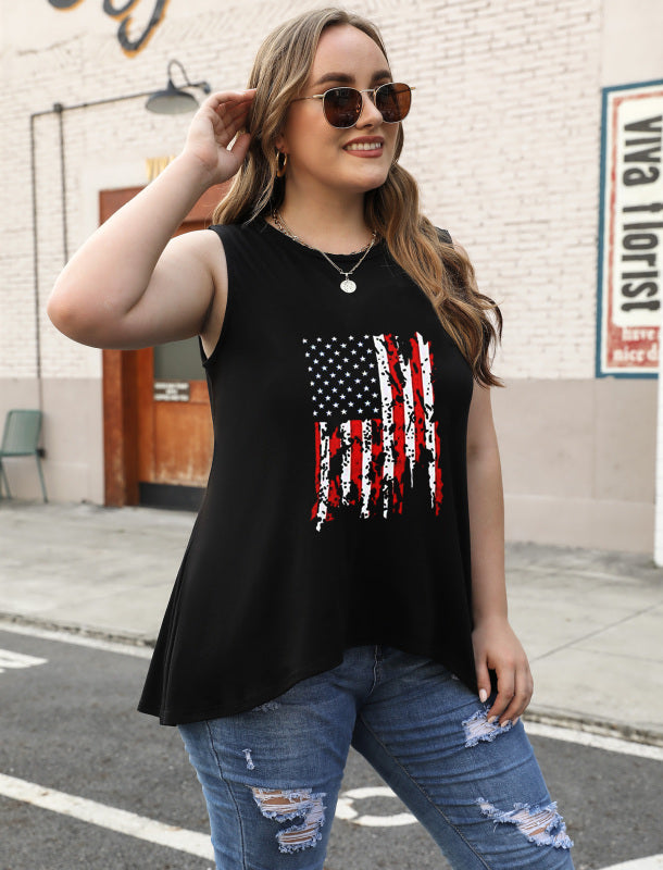 Fashion All-Match Casual Ladies Sleeveless Printed T-Shirt