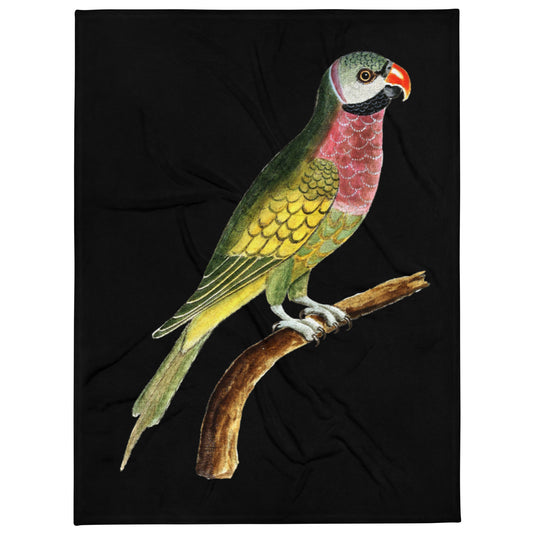 VINTAGE PARROT --WITH RED BEAK ---Throw Blanket