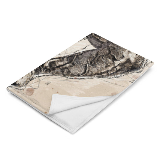 HEALTH IS WEALTH #1---TAUPE AND GREY Throw Blanket