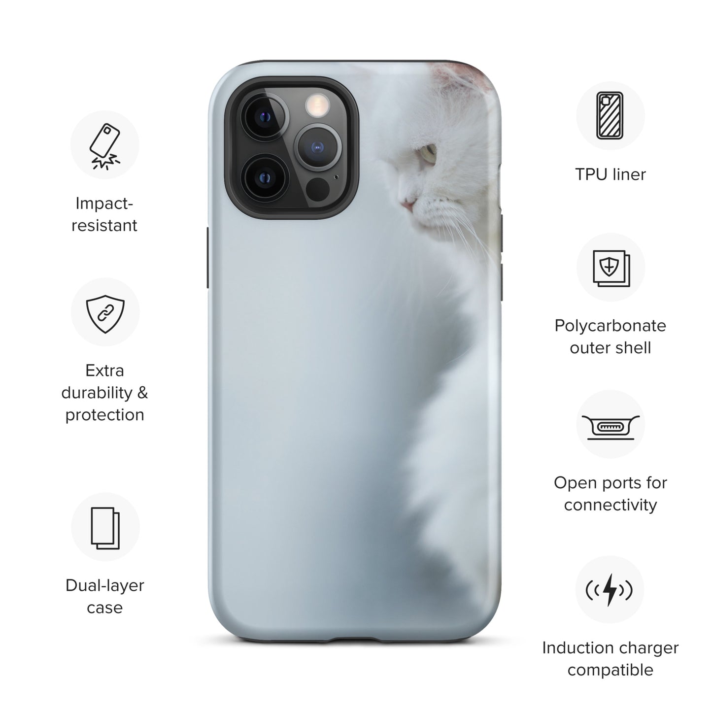 CAT BOUTIQUE-WHITE PERSIAN CAT Tough iPhone case
