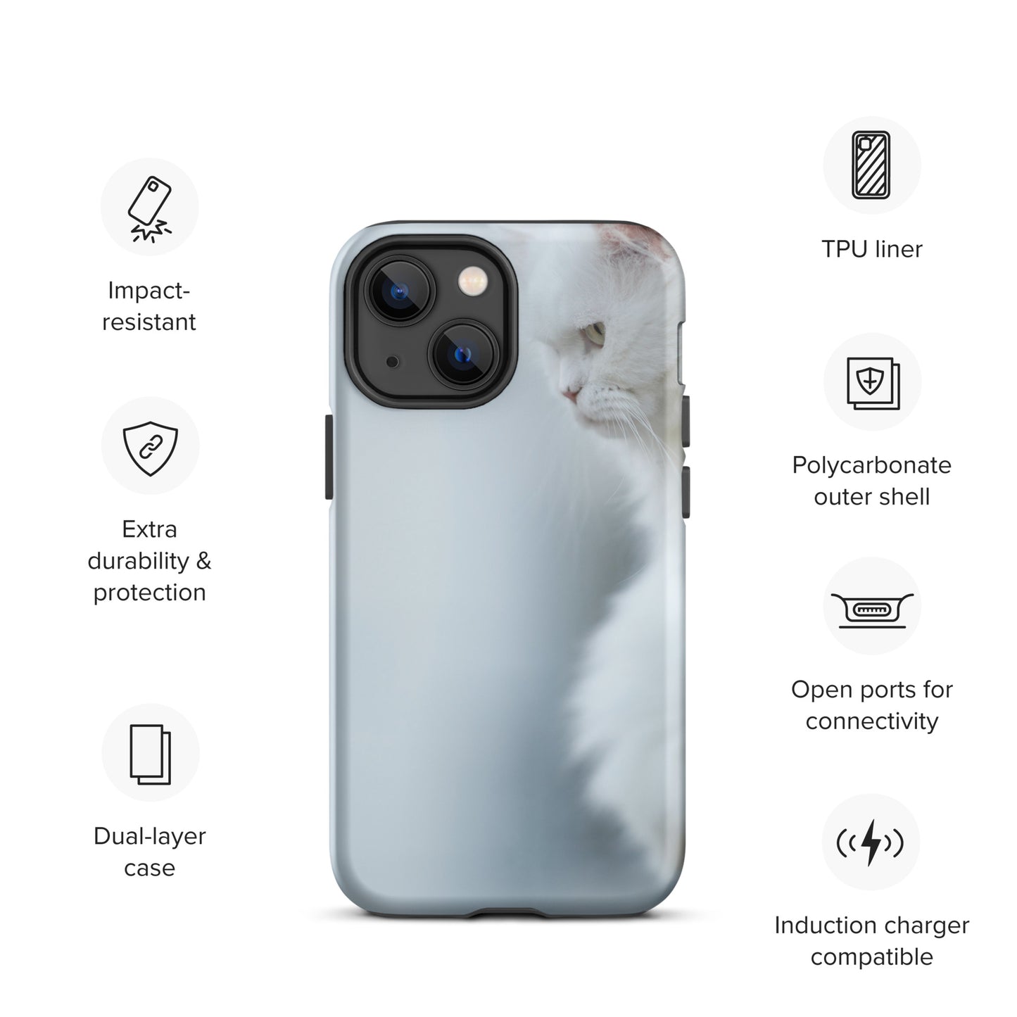 CAT BOUTIQUE-WHITE PERSIAN CAT Tough iPhone case