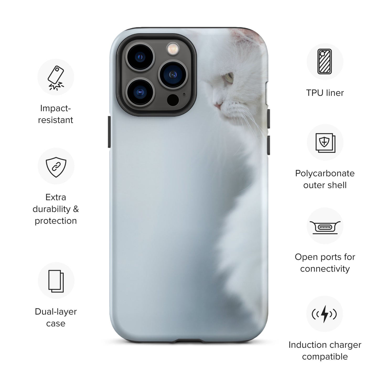 CAT BOUTIQUE-WHITE PERSIAN CAT Tough iPhone case