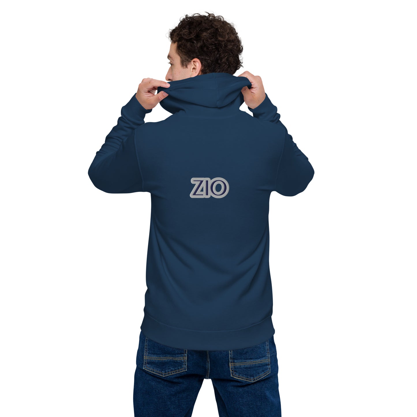 ZIO NAVY COLOR Unisex basic zip hoodie