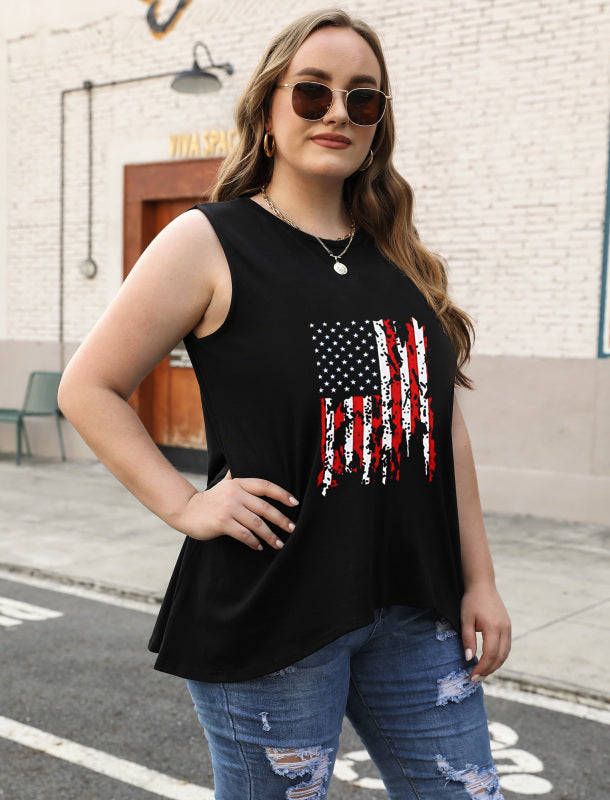 Fashion All-Match Casual Ladies Sleeveless Printed T-Shirt
