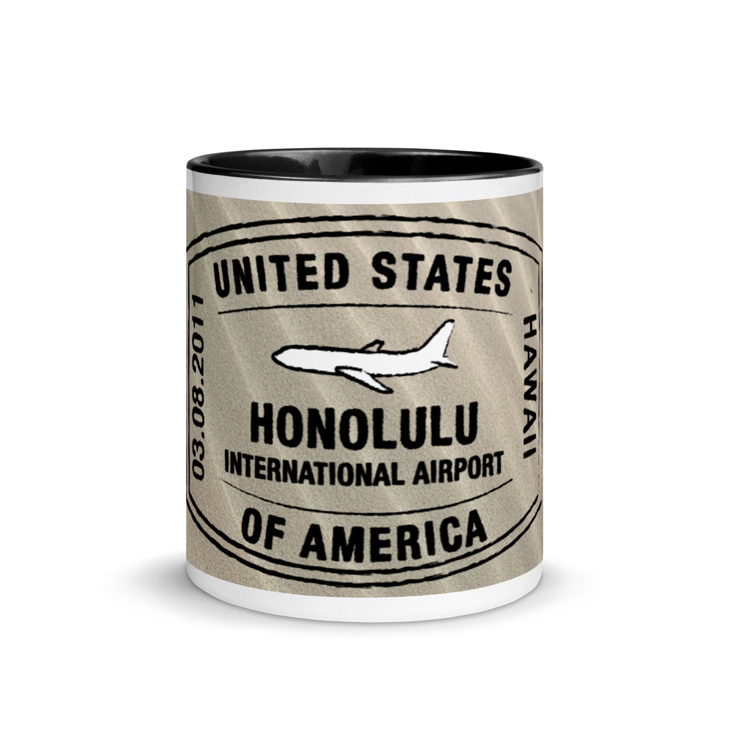 HONOLULU HAWAII Mug with BLACK  Color Inside