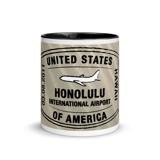 HONOLULU HAWAII Mug with BLACK  Color Inside