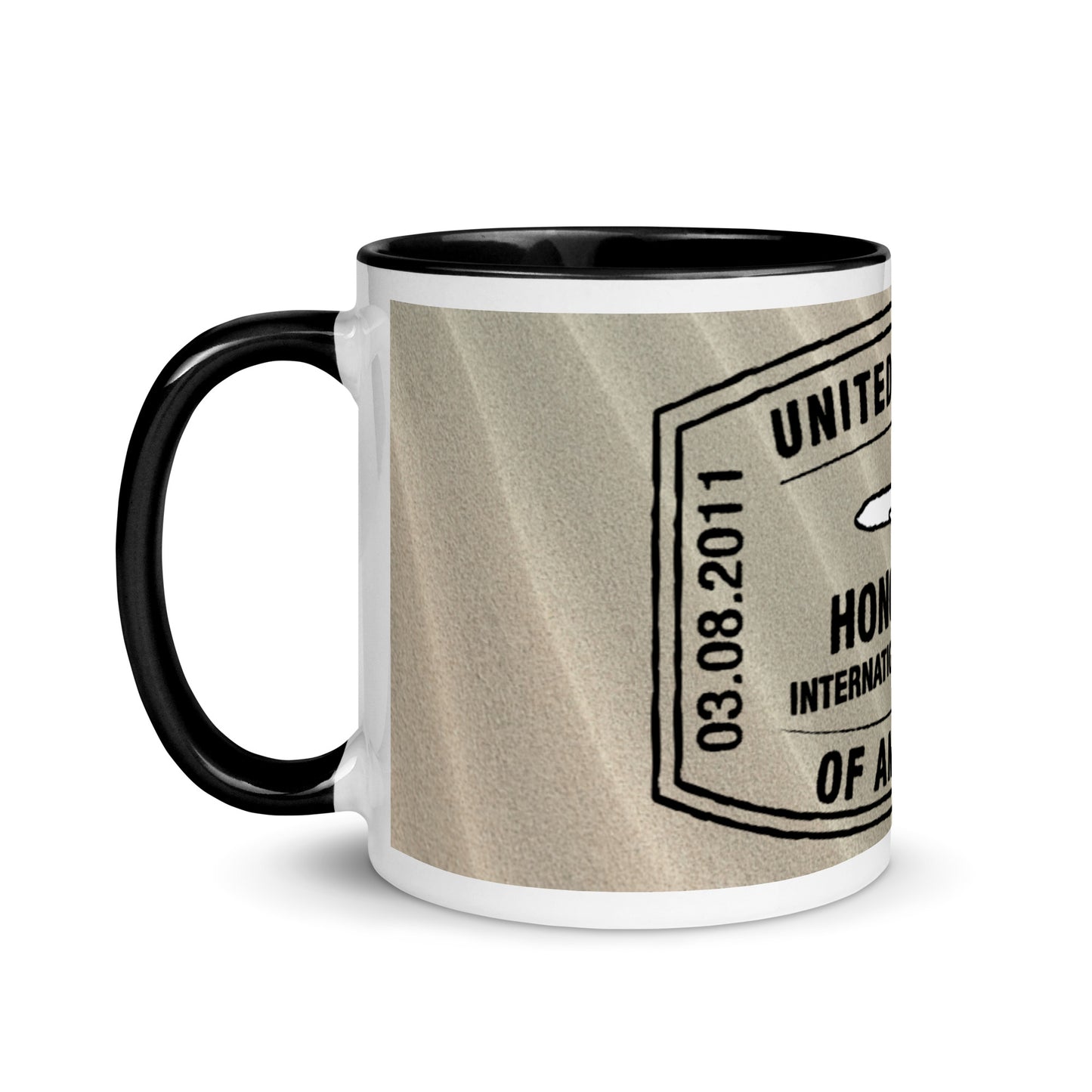 HONOLULU HAWAII Mug with BLACK  Color Inside