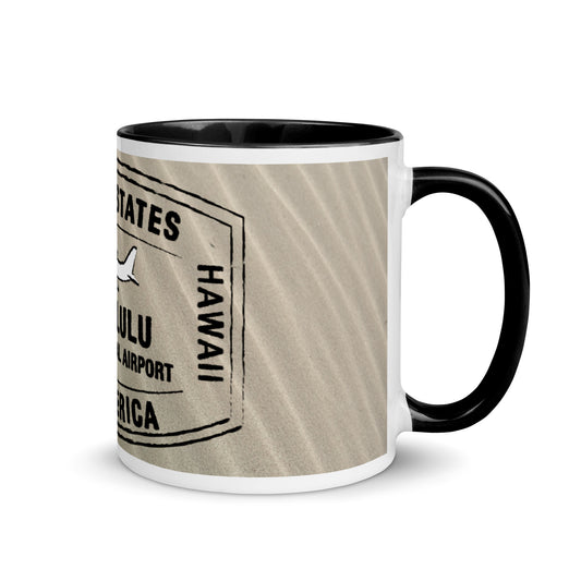 HONOLULU HAWAII Mug with BLACK  Color Inside