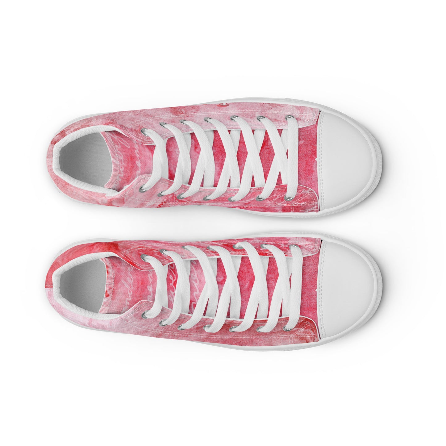 I LOVE MY LIFE PINK Women’s high top canvas shoes