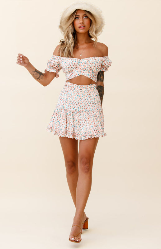 Women's Digital Printing Fashion Skirt Trendy Ruffle Summer Short Skirt