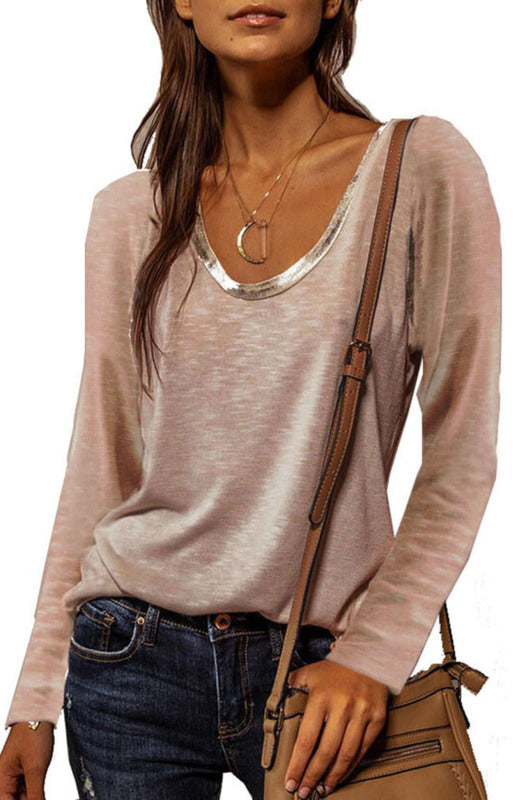 Women's Colorful Long Sleeve Shirt T-Shirt Bottoming Shirt