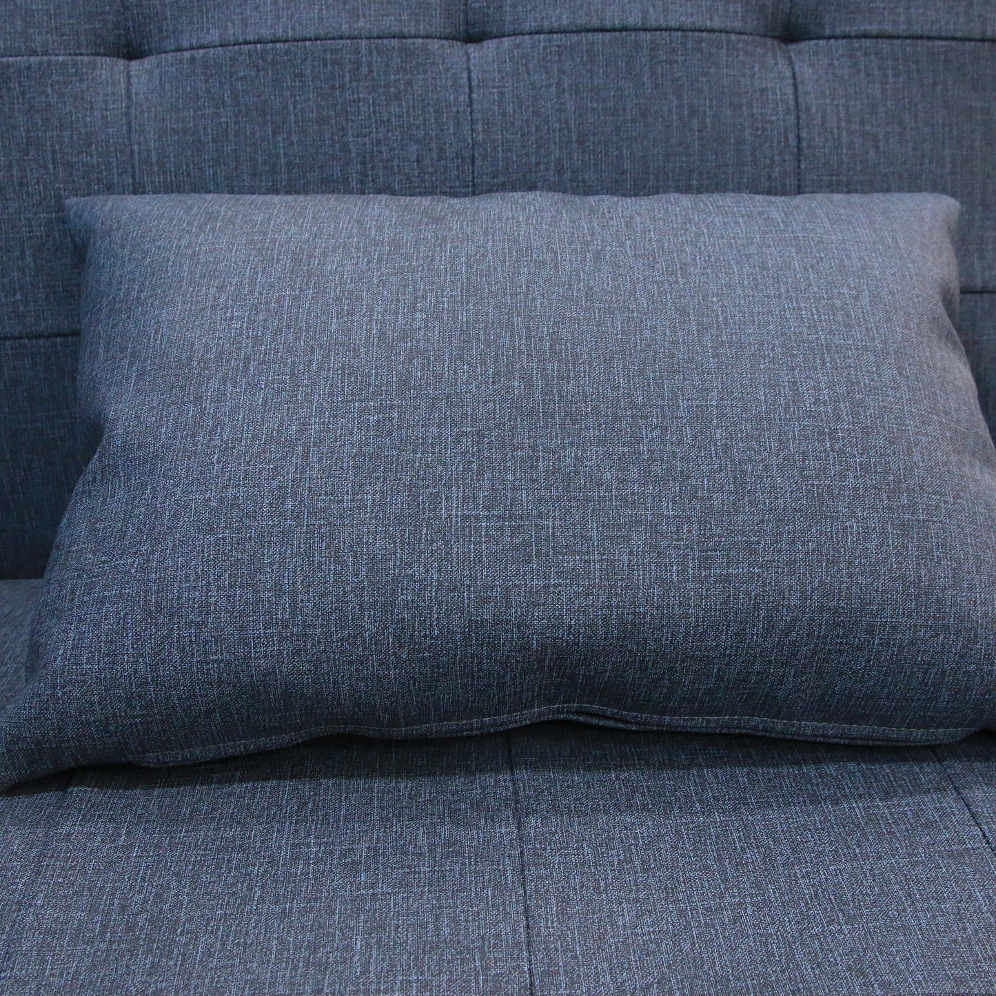 Natural fiber casting leather futon sofa bed with wood armrest