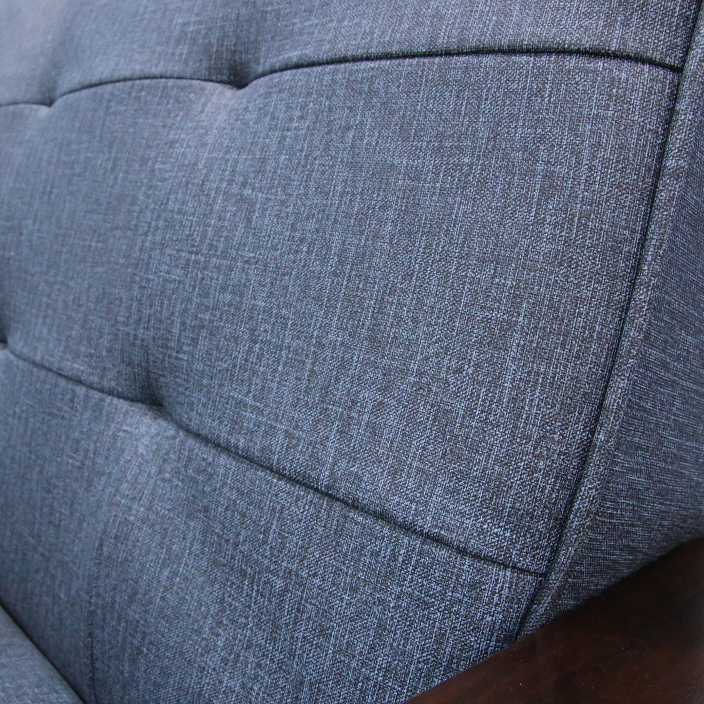 Natural fiber casting leather futon sofa bed with wood armrest