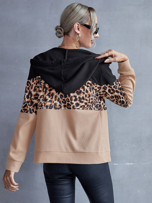 Women's Leopard Panel Hooded Jacket