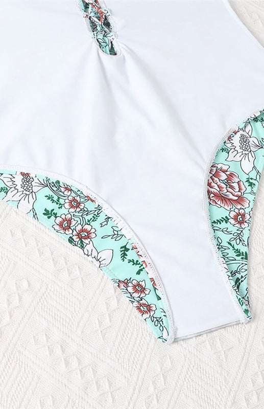 Women's Cutout Print One Piece Swimsuit