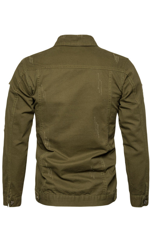 Men's Ripped Jacket Coat Fashion Lapel Jacket