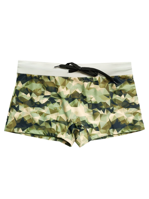Men's Printed Fashion Nylon Boxer Swim Shorts