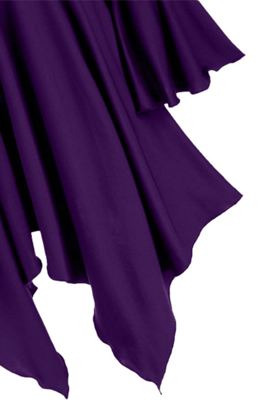 Corns With Hooded Lotus Leaf Sleeves With Irregular Hem Cape Coat