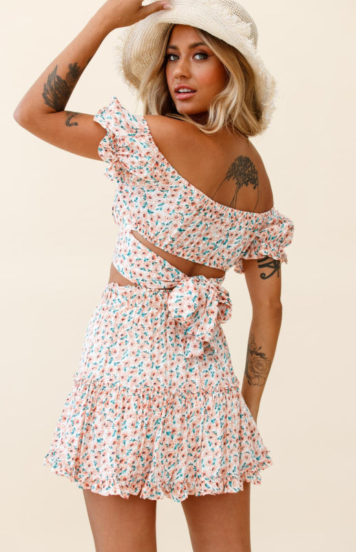 Women's Digital Printing Fashion Skirt Trendy Ruffle Summer Short Skirt