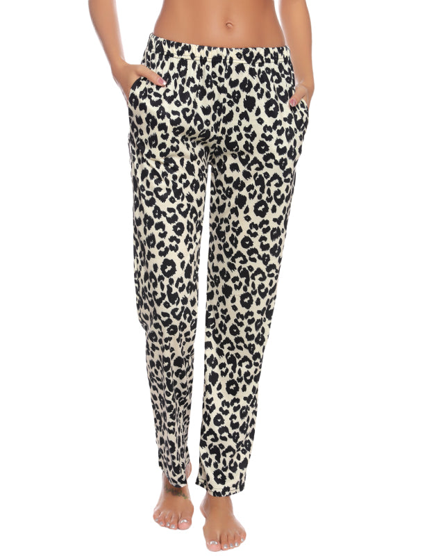 Leopard Print Ladies Pants Pajama Pants Home Pants